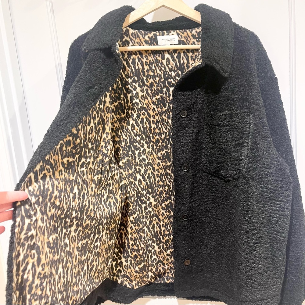 Sincerely Jules x Bandier Aspen Sherpa Black Leopard M - Picture 8 of 10